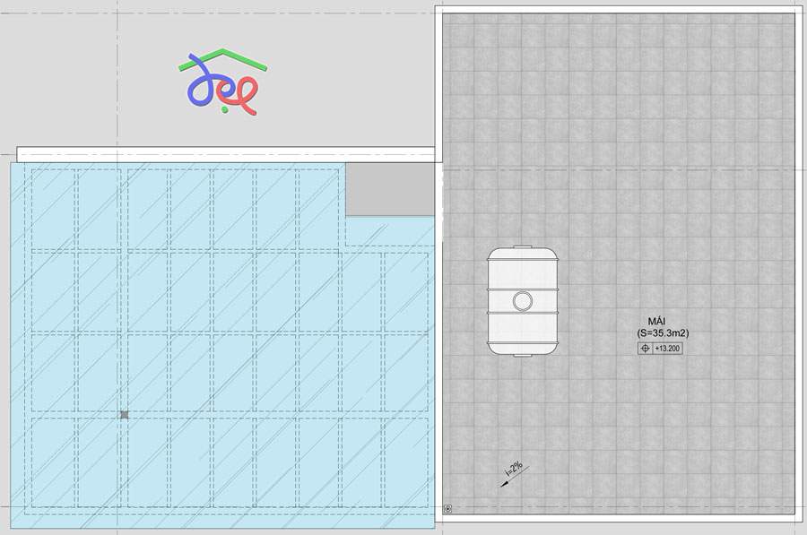 Mẫu thiết kế nhà phố 3,5 tầng hai mặt tiền hình chữ L
