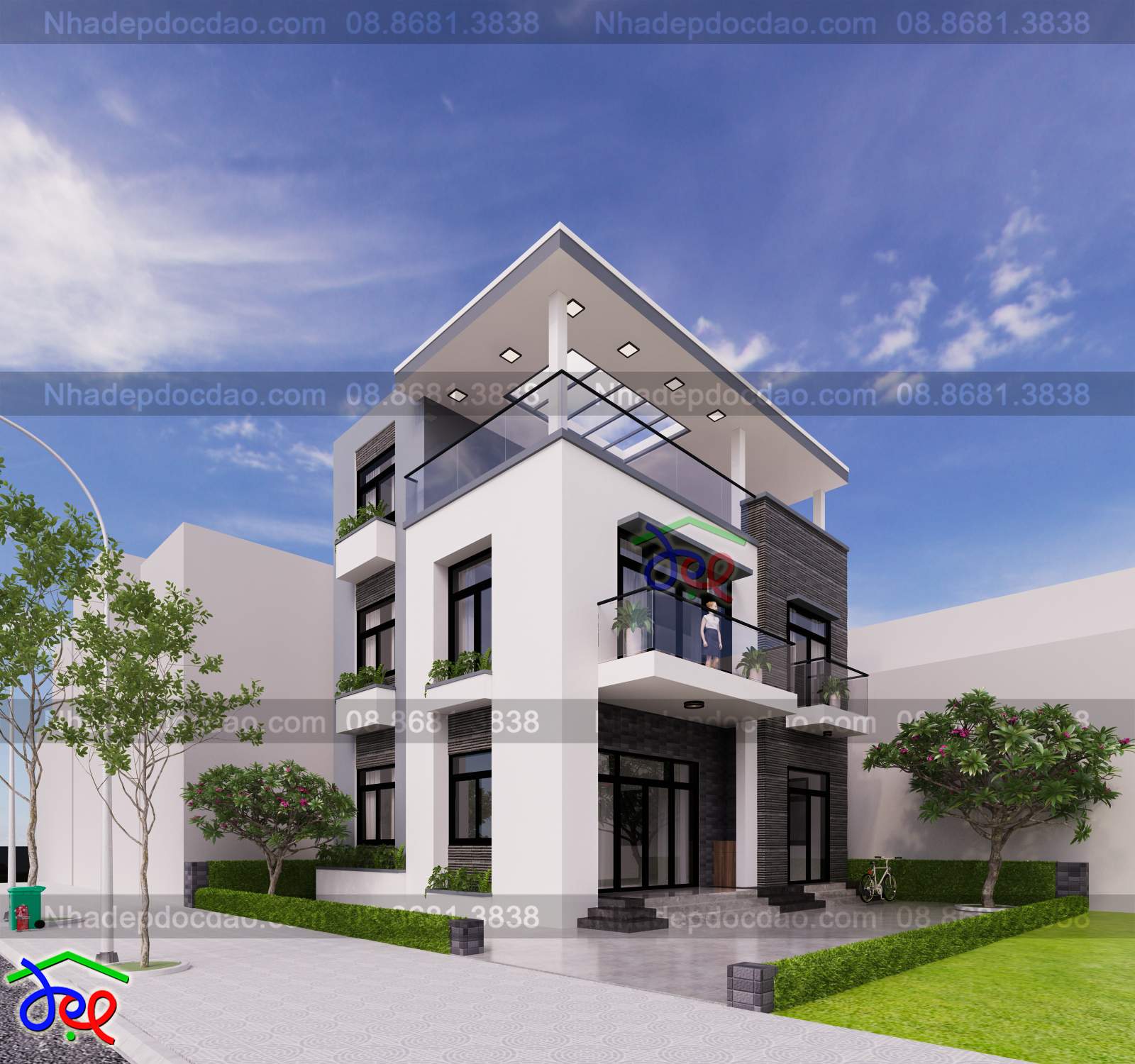 Mẫu thiết kế biệt thự phố trên đất 167,6m2