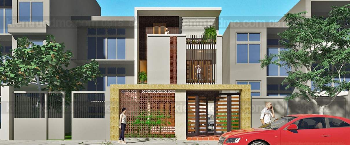 Mẫu thiết kế nhà phố 3 tầng chống nắng hướng Tây
