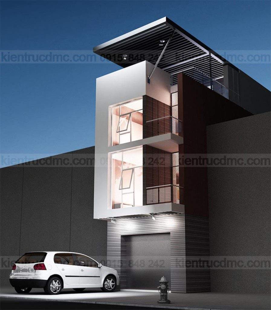 Mẫu thiết kế nhà phố lệch tầng hai mặt tiền diện tích 80m2