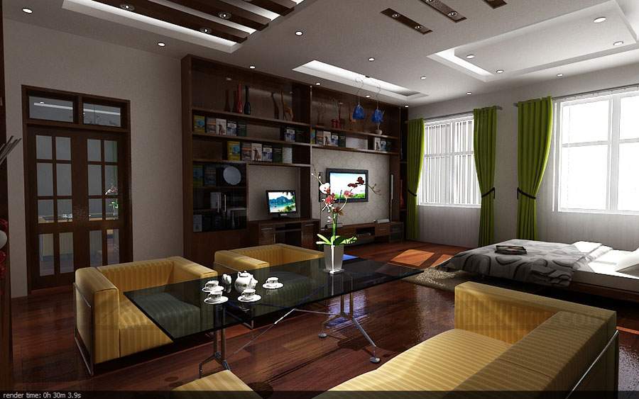 Mẫu thiết kế nội thất biệt thự 2 tầng diện tích 1500m2