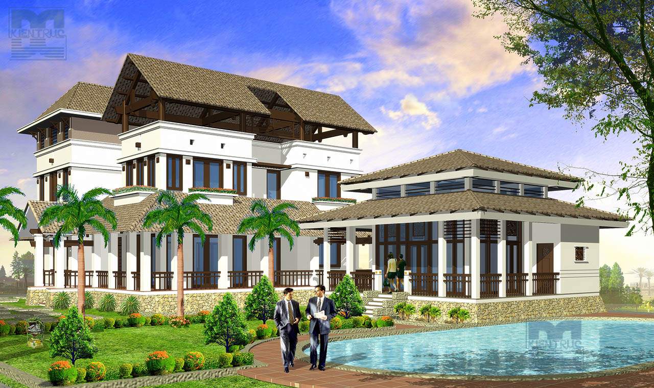 Mẫu thiết kế biệt thự 3 tầng phong cách hiên đại trên diện tích 672m2