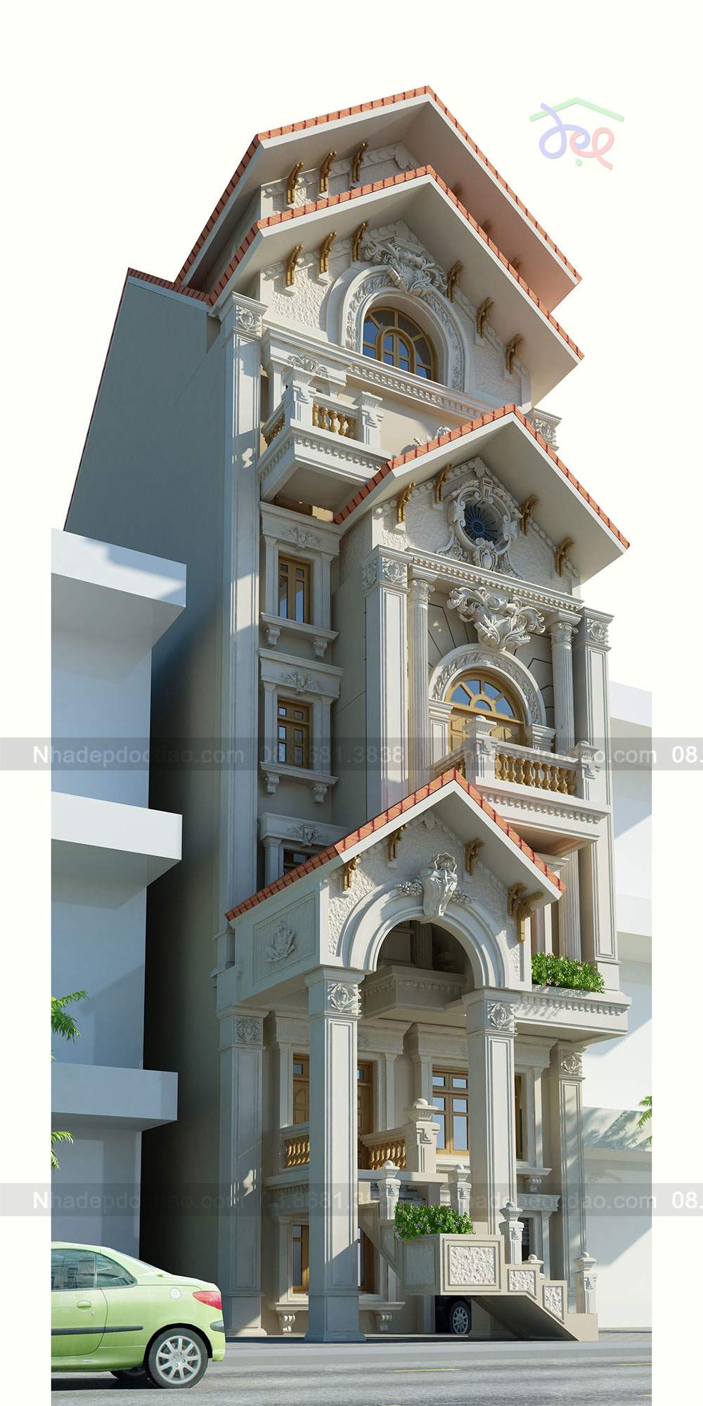 mẫu thiết kế biệt thự phố 7 tầng siêu đẹp tại Sài Gòn