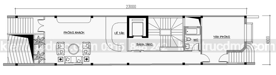 Mẫu thiết kế nhà ở kết hợp kinh doanh 7 tầng trên diện tích 114m2