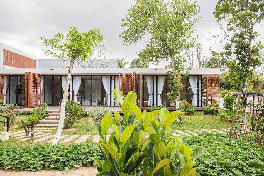 Mẫu thiết kế nhà vườn 1 tầng xanh mướt nhiều ánh sáng